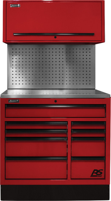 HOMAK HOM-RDCTS41002 41” Cts Set With Tool Board Back Splash - Red