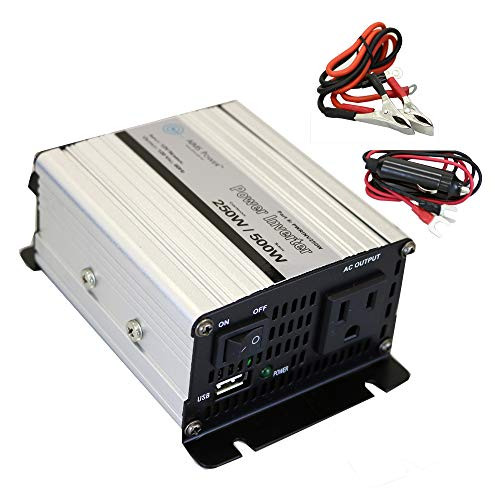AIMS Power PWRINV250W 250 Watt Power Inverter with USB Port & Cables