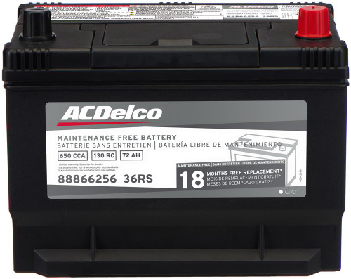 ACDelco ACD36RS Group 36R Automotive Battery – 18 Month Warranty, 650 CCA