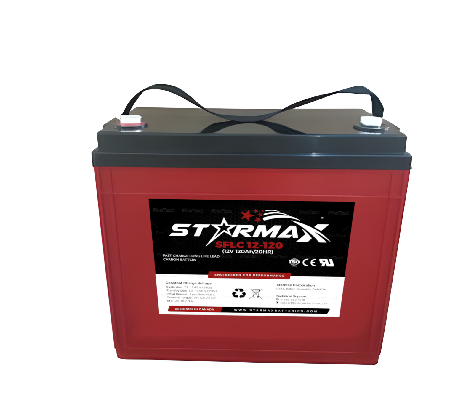 Starmax SFLC12-120 12V 120Ah Fast-Charge Long-Life Lead Carbon Battery
