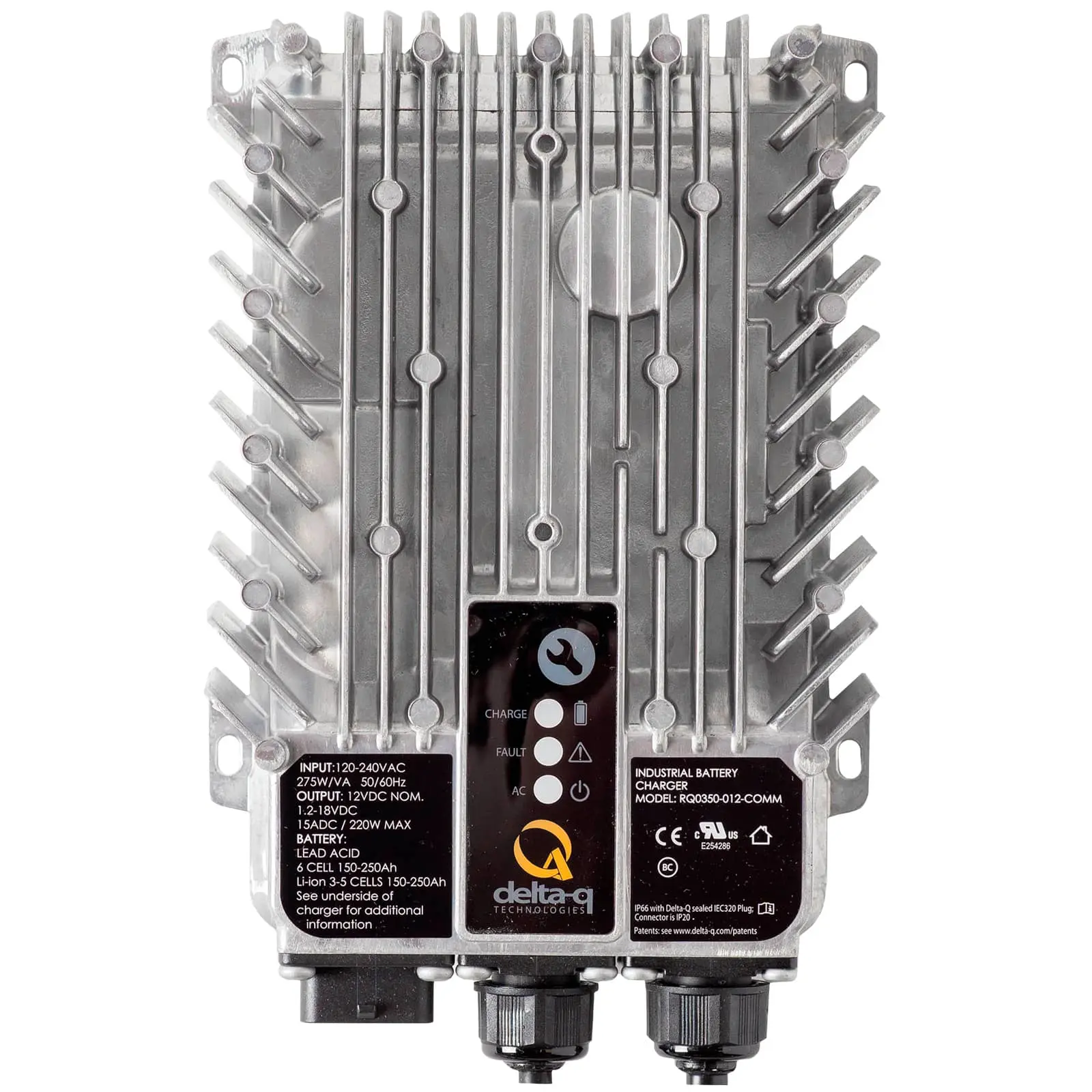 Delta-Q RQ350 949-0010 48v / 7.5A on board charger w/ ring terminal, BTS, and iLock