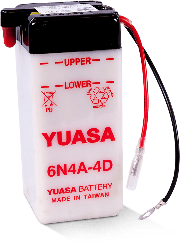 Yuasa 6N4A‐4D Conventional/Flooded Powersport Battery (Acid sold separately)