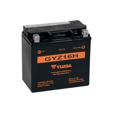 Yuasa GYZ16H Powersports Battery - GYZ Series Premium AGM 12V 16Ah 240CCA