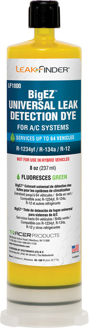 LEAKFINDER LKF-LF1800 Bigez™ 8 Oz. Universal Multi-Dose A/C Dye Cartridge, Compatible With R-12, R-134A, R-1234Yf