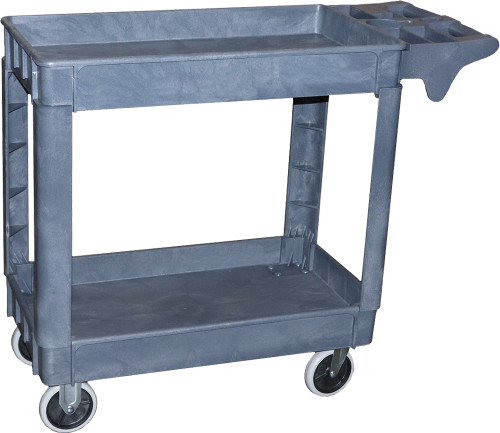 GRIP-ON TOOLS Gri-52240 500 Lbs Capacity 2-Tier Industrial Plastic Service Cart, 16" X 30"