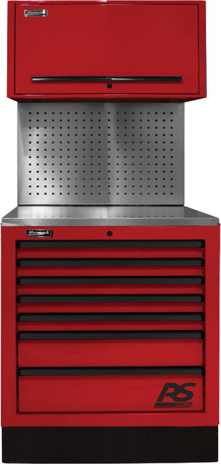 HOMAK HOM-RDCTS36002 36” Cts Set With Toolboard Back Splash - Red