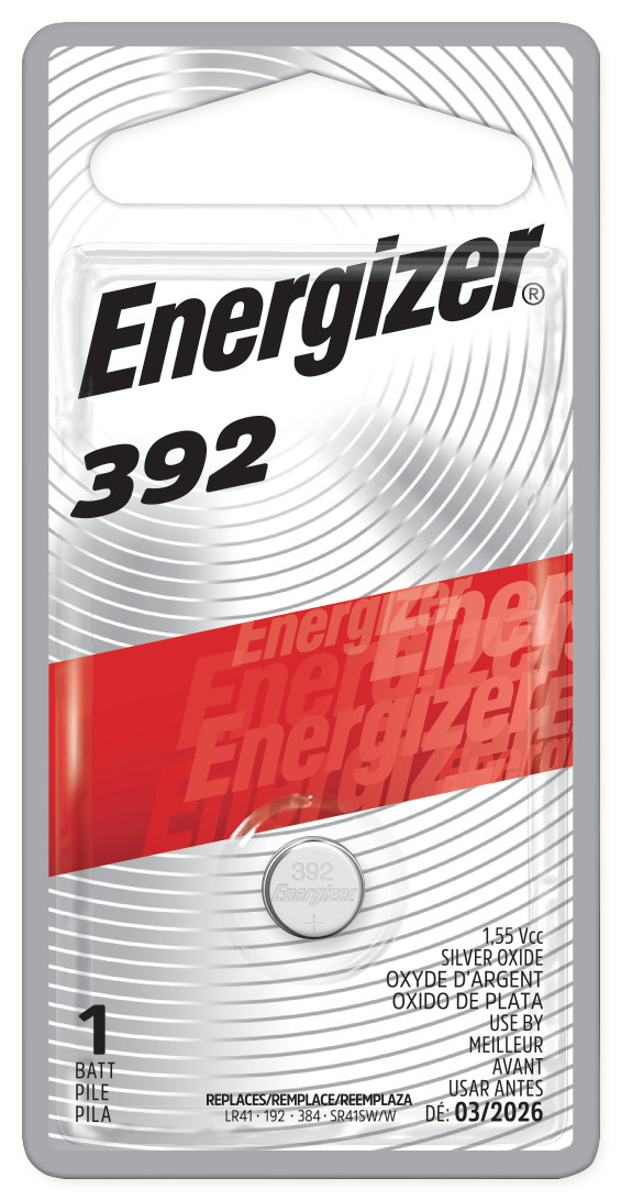 Energizer 392-384TZ – 392 Silver Oxide Button Battery, 1-Pack